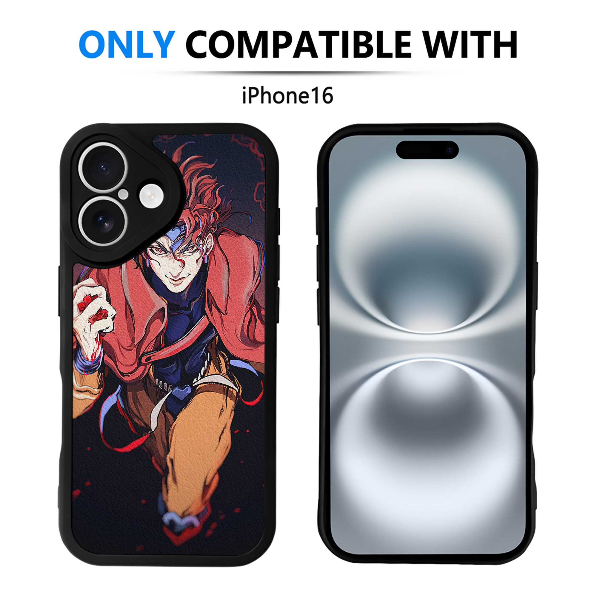 （画像用） ジョジョの奇妙な冒険 JoJo's Bizarre Adventure 【iPhone 16シリーズ対応】シリコンスマホケース（レザー調） 材質：シリコン